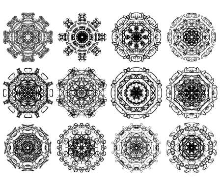 Set of abstract design element on whiteのイラスト素材