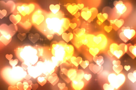 Colorful abstract of heart bokeh bright backgroundの写真素材