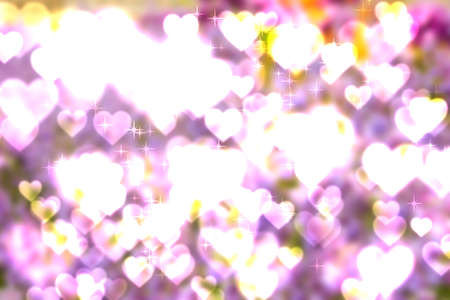 Colorful abstract of heart bokeh bright backgroundの写真素材