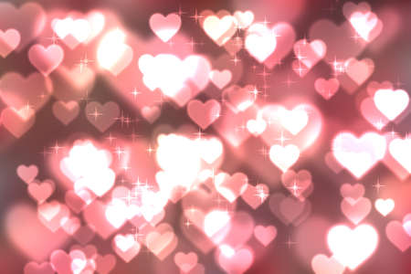 Colorful abstract of heart bokeh bright backgroundの写真素材