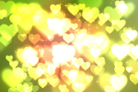 Colorful abstract of heart bokeh bright backgroundの写真素材