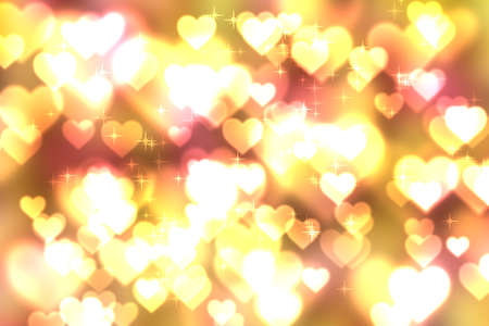 Colorful abstract of heart bokeh bright backgroundの写真素材