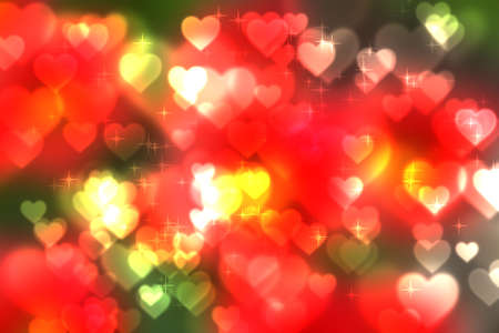 Colorful abstract of heart bokeh bright backgroundの写真素材