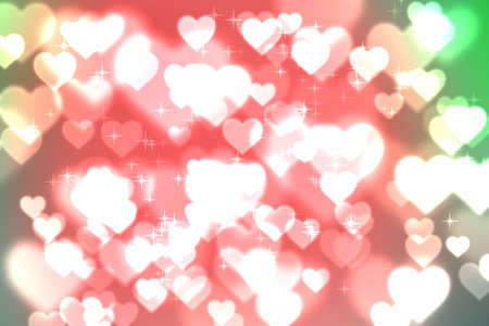 Colorful abstract of heart bokeh bright backgroundの写真素材