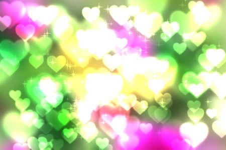 Colorful abstract of heart bokeh bright backgroundの写真素材
