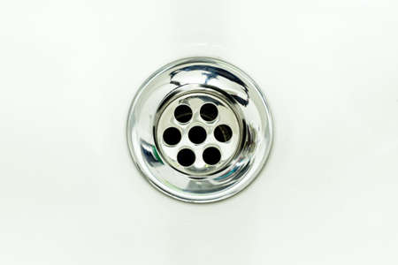 close up photo of water drain, sink drainの写真素材