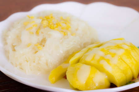 Sticky Rice with Mango ( Thai dessert)の写真素材