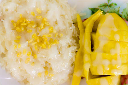 Sticky Rice with Mango ( Thai dessert)の写真素材