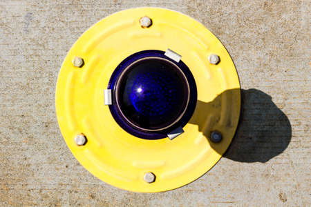 Ground side lamp taxiway at the airportの写真素材