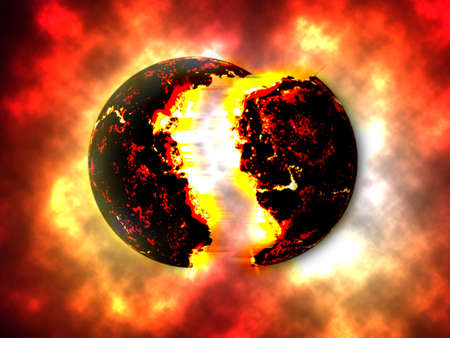 A large bomb of Exploding Planet. Exploding Planettheoryの写真素材