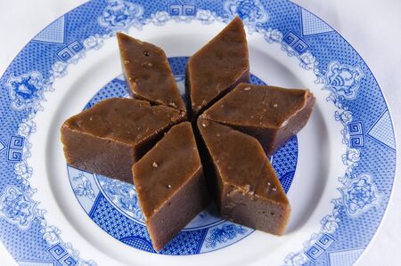 Chinese traditional dessert on a porcelain plateの写真素材