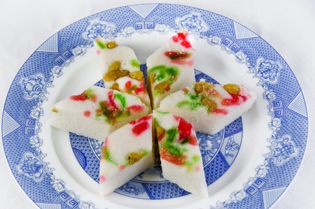 Chinese traditional dessert on a porcelain plateの写真素材