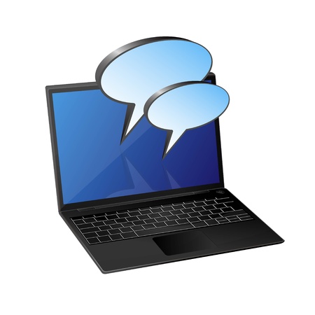 laptop with speech bubble のイラスト素材