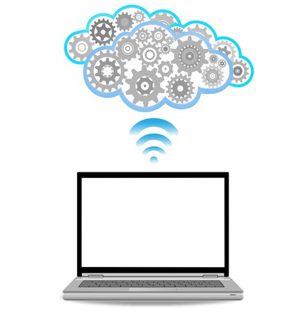 cloud computing and wireless のイラスト素材