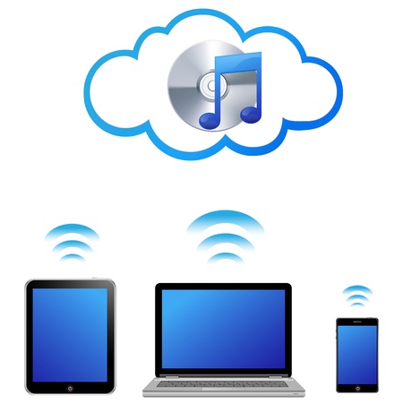 cloud music concept のイラスト素材