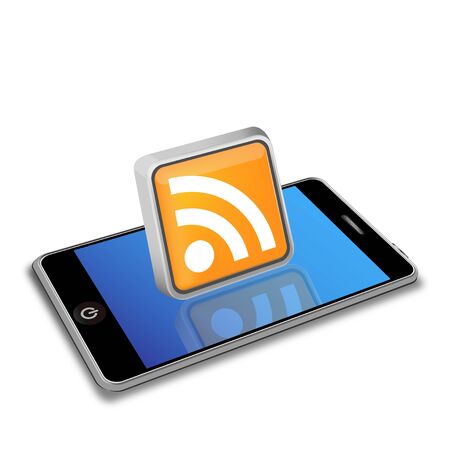 smart phone and RSS icon のイラスト素材