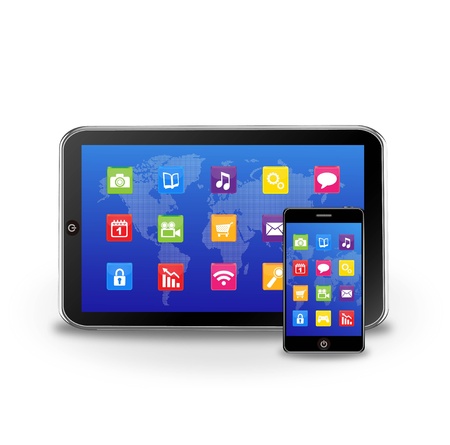 Illustration of a tablet and smartphoneのイラスト素材