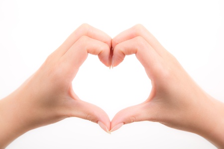 love shape with handの写真素材