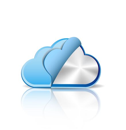 Metallic cloud computingのイラスト素材