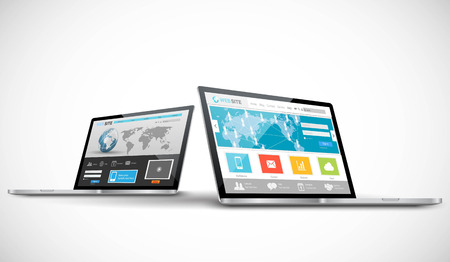 Laptop computer with responsive web designのイラスト素材