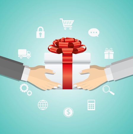 Delivery service with iconsのイラスト素材