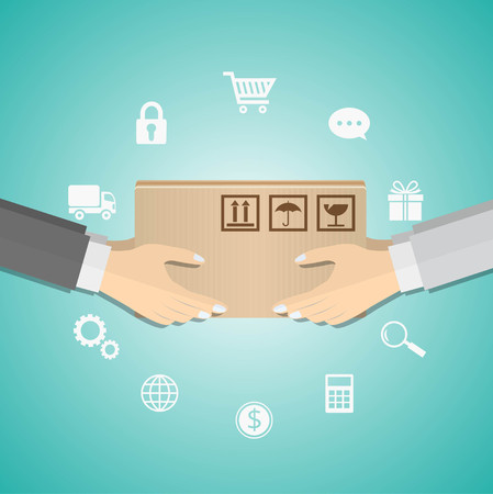 Delivery service with iconsのイラスト素材