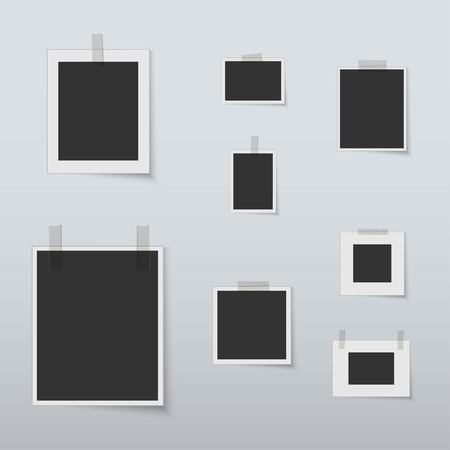 Empty paper and poster frame with tapeのイラスト素材
