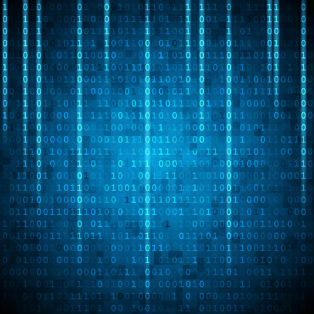 Vector matrix style binary background with falling numberのイラスト素材