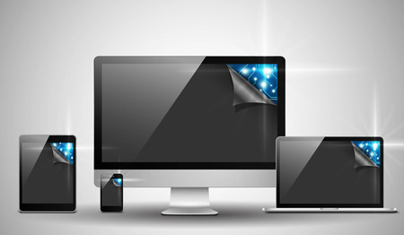 Electronic devices with high tech circuit boardのイラスト素材