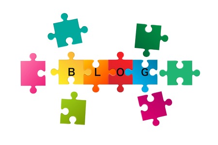 Jigsaw puzzle with word Blogのイラスト素材