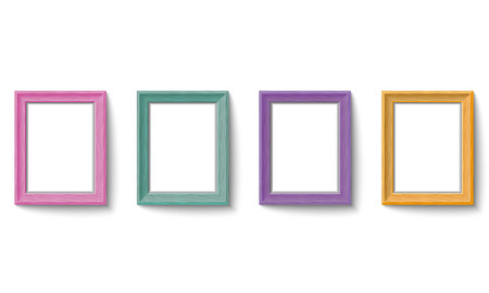Set of colorful wooden picture framesのイラスト素材