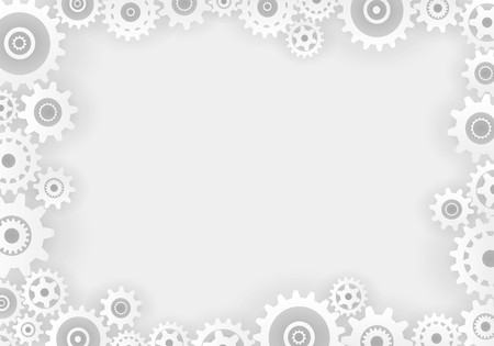 White gears frame on gray backgroundのイラスト素材