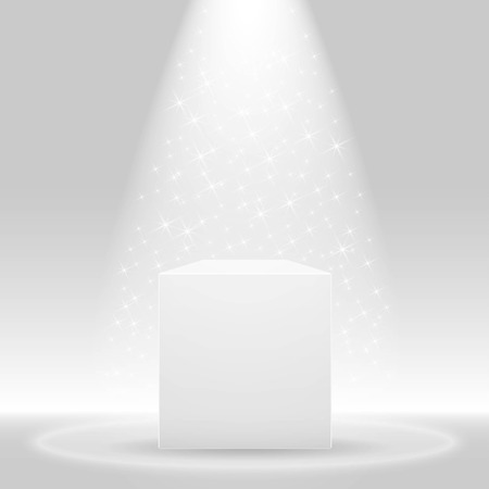 White podium with spotlight and shiny light Vectorのイラスト素材