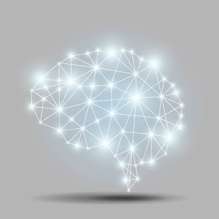Glowing brain polygonのイラスト素材
