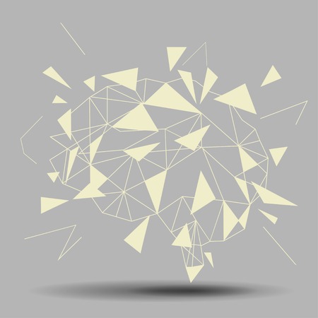 Brain composed of polygonsのイラスト素材