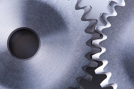 Closeup of metal cog wheels