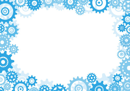 Frame of blue gears on a white background Vectorのイラスト素材