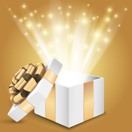 Gift box with shining lightのイラスト素材