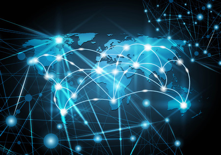 Global network background vector illustration.のイラスト素材