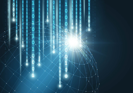 Network connection with matrix binary Vectorのイラスト素材