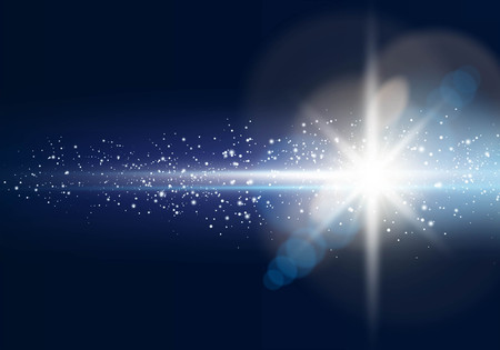 Glowing light star with lens flareのイラスト素材