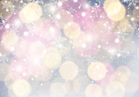 Christmas background with snowflakes in the air, bokeh Vector Illustration.のイラスト素材