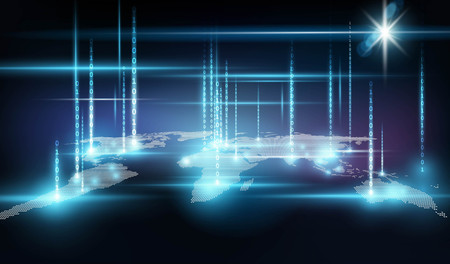 Global network with binary code Vector illustration.のイラスト素材