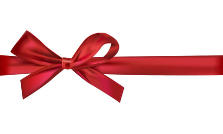 Red satin ribbon on white backgroundのイラスト素材