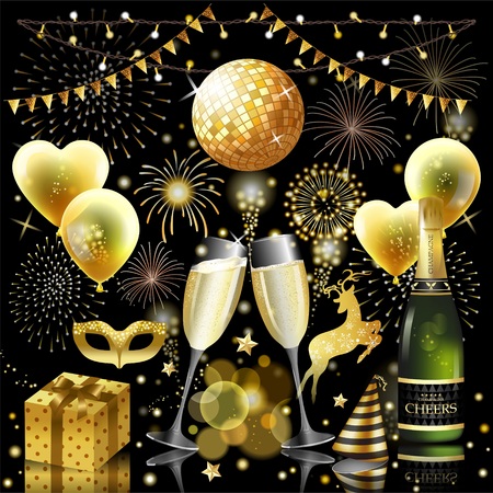 Celebration party icons set. Vector illustration.のイラスト素材