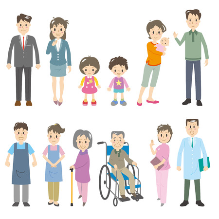 Family characters set.のイラスト素材
