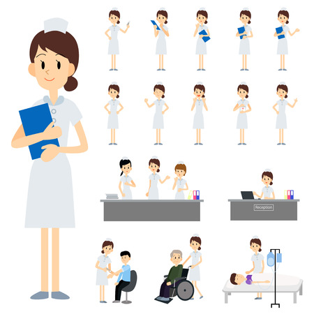 Medical nurse character setのイラスト素材