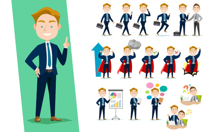 Businessman character set on a whiteのイラスト素材