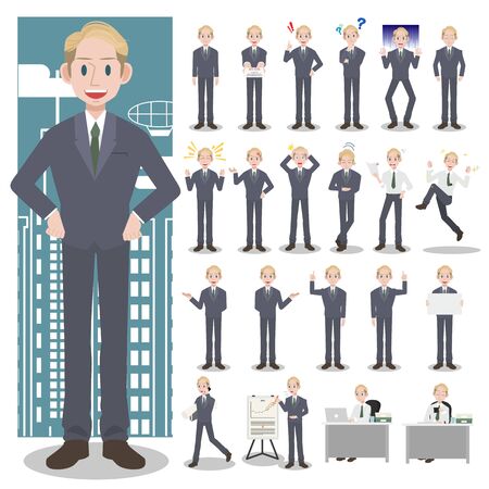 Businessman character set on a whiteのイラスト素材