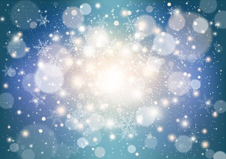 Winter  with snowflakes and  glitterのイラスト素材